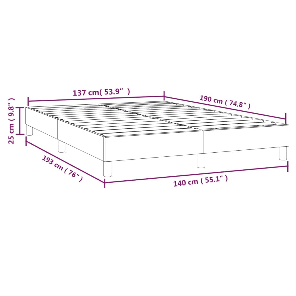 Okvir za krevet s oprugama crni 140 x 190 cm od tkanine