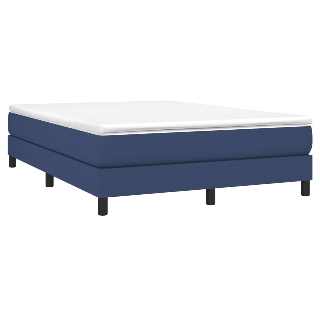 vidaXL Bedframe zonder matras stof blauw 140x190 cm afbeelding