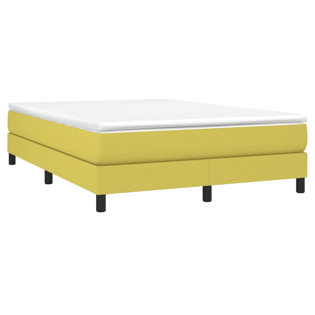 vidaXL Posteljni okvir brez vzmetnice zelen 140x190 cm blago