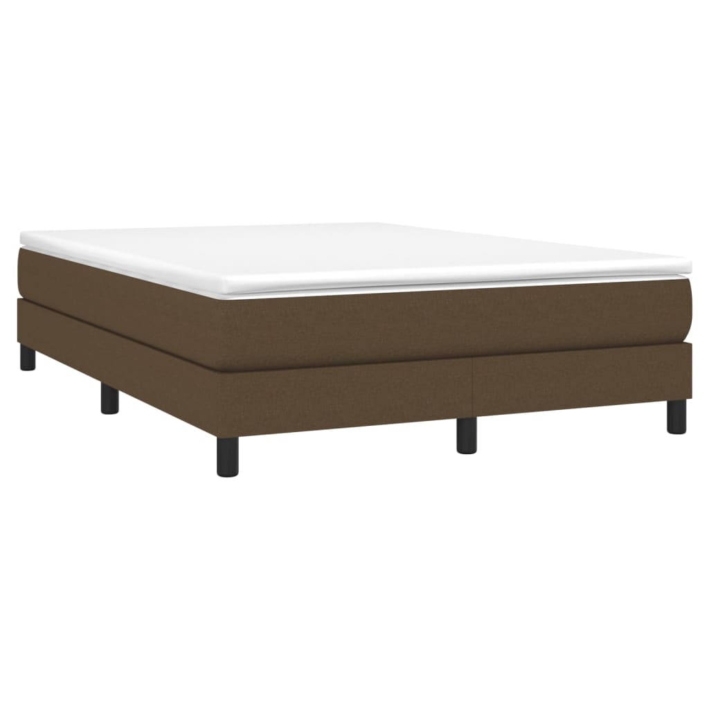 vidaXL Bedframe zonder matras stof donkerbruin 140x200 cm afbeelding