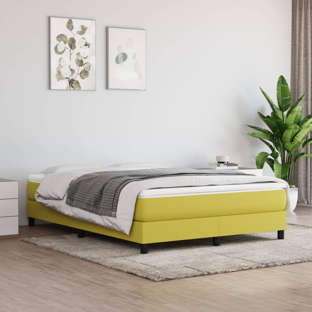 Obrázek vidaXL Box spring postel zelená 140 x 200 cm textil