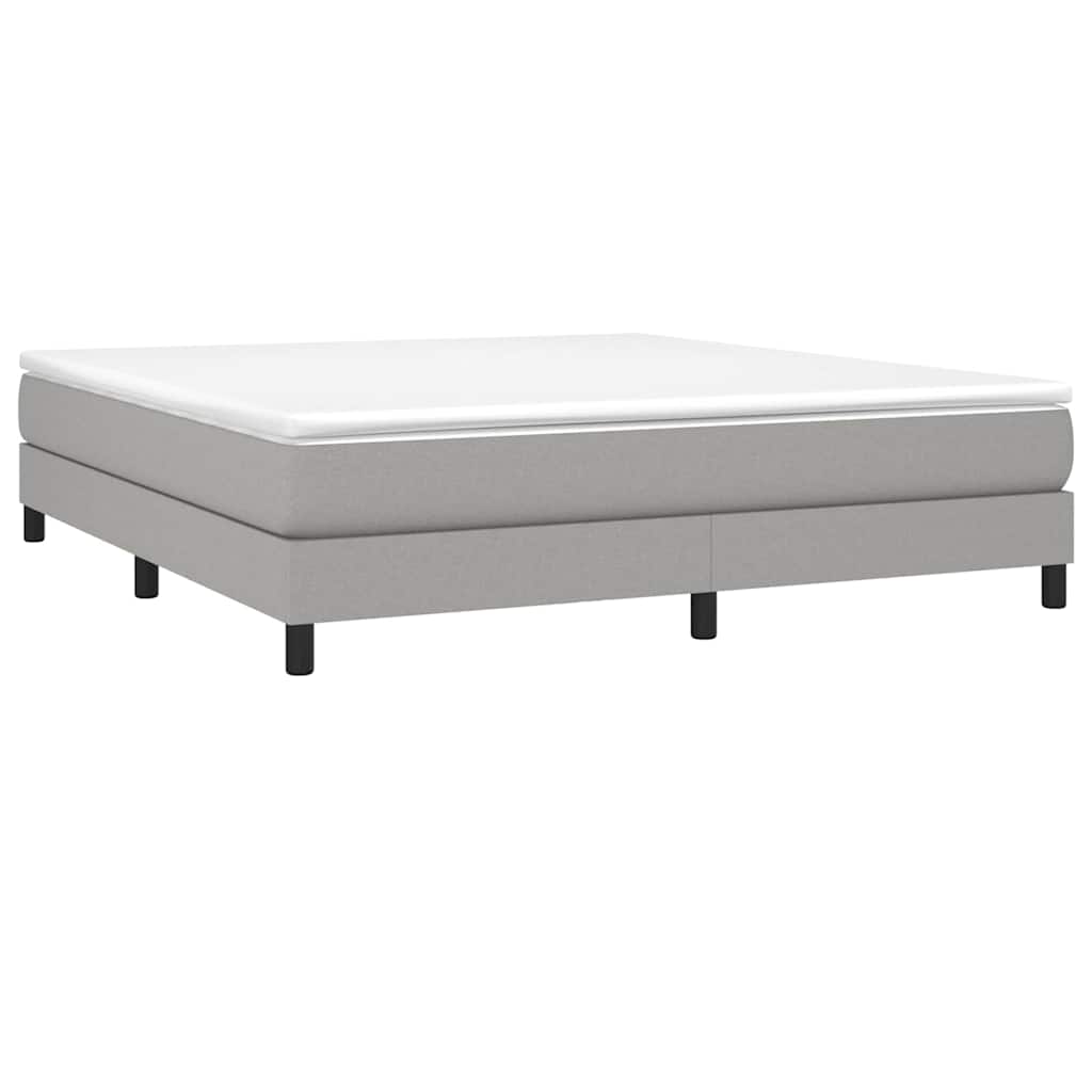 vidaXL Boxspring bed stof lichtgrijs 160x200 cm grijs, foto 2