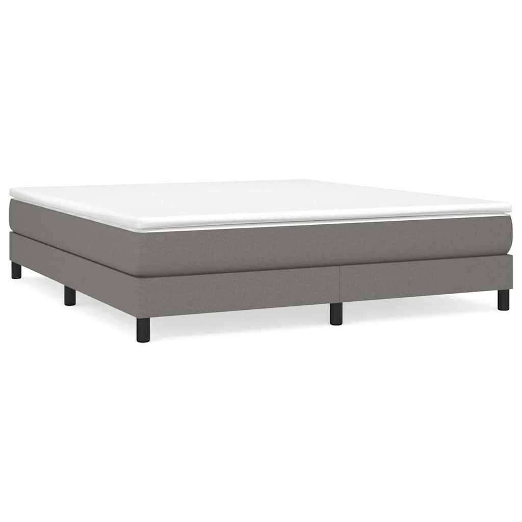 vidaXL Boxspring bed stof donkergrijs 160x200 cm grijs, foto 3