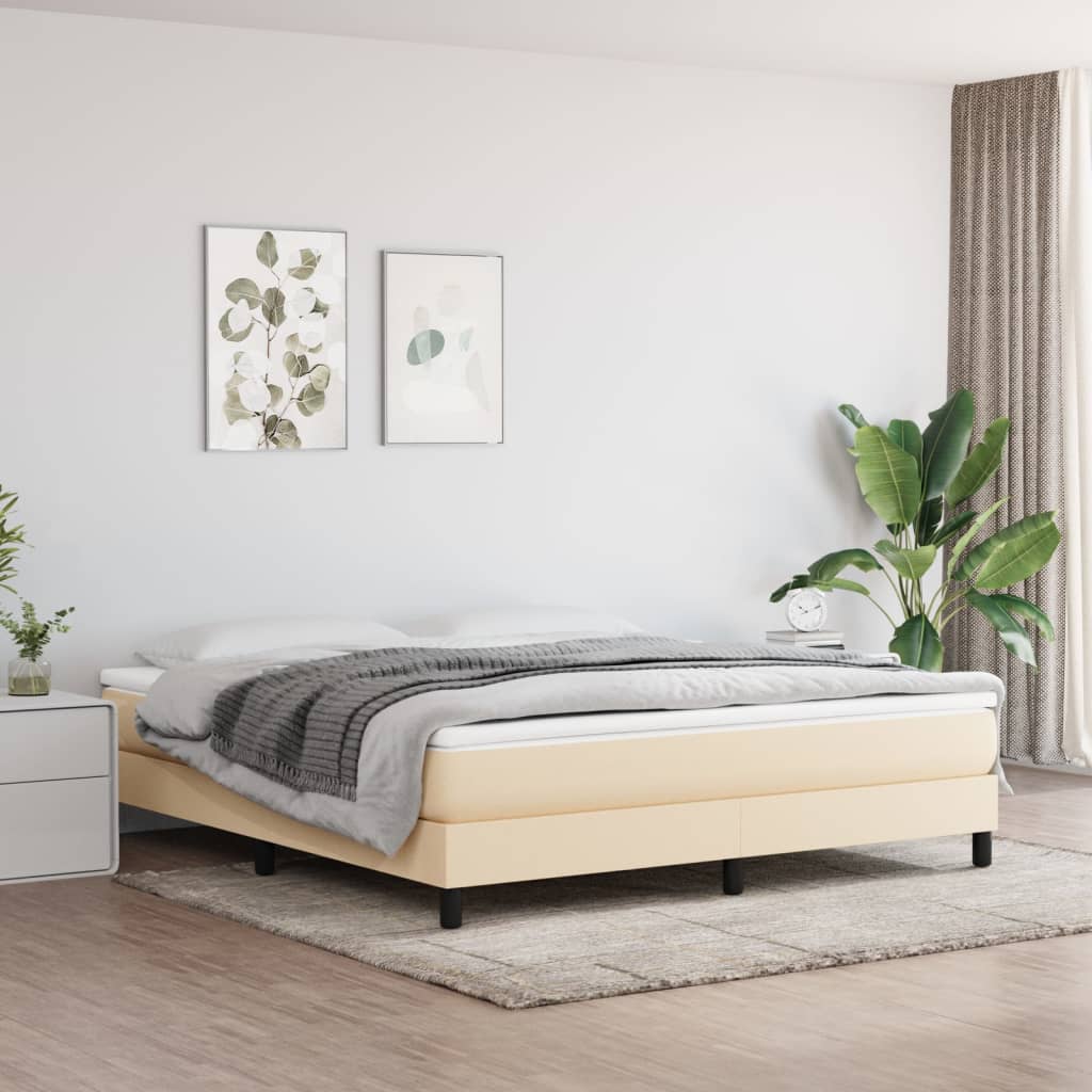  ΠΛΑΙΣΙΟ ΚΡΕΒΑΤΙΟΥ BOXSPRING ΚΡΕΜ 160X200 ΕΚ. ΥΦΑΣΜΑΤΙΝΟ V-3120529