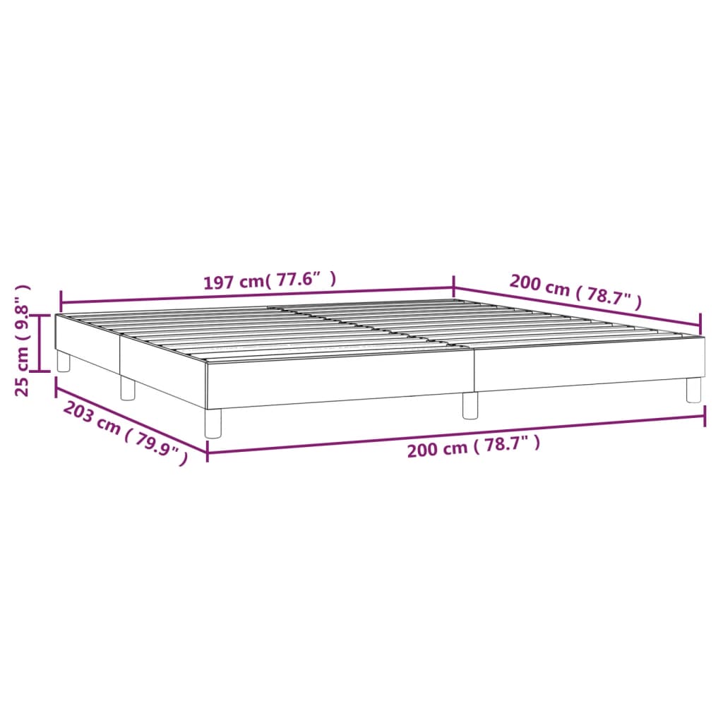 Okvir za krevet s oprugama svjetlosivi 200x200 cm od tkanine