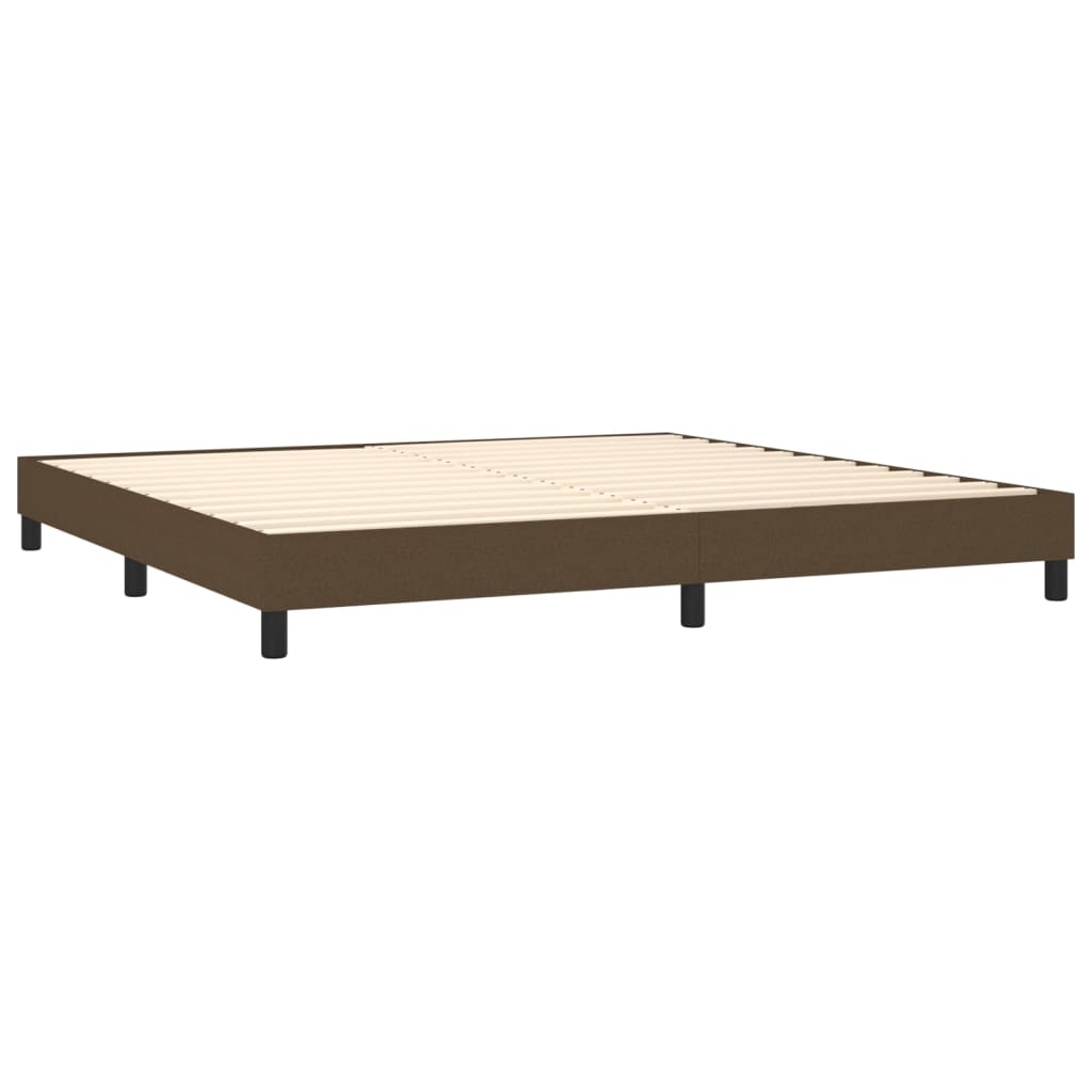 Box spring posteljni okvir temno rjav 200x200 cm blago