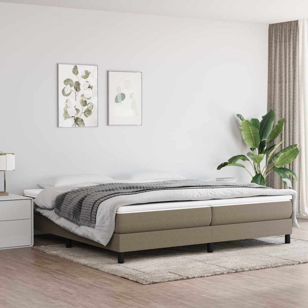 vidaXL ��ko kontynentalne, taupe, 200x200 cm, obita tkanin�