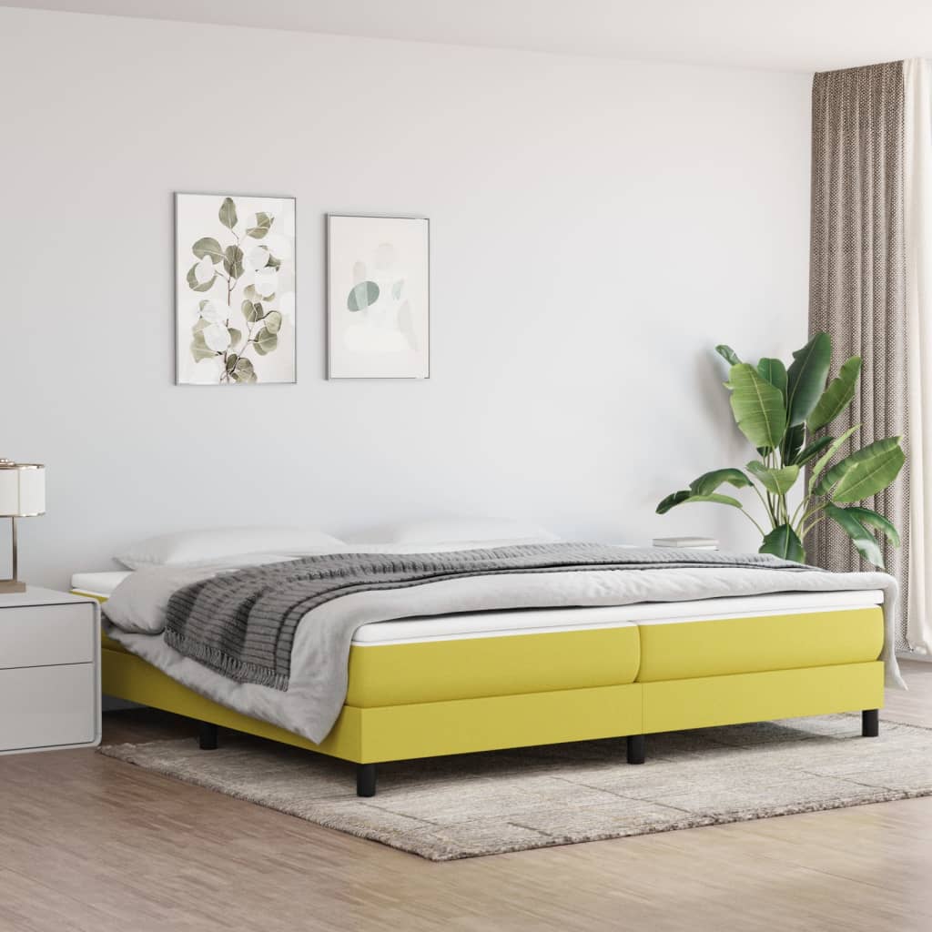 Boxspringbett Grün 200×200 cm Stoff