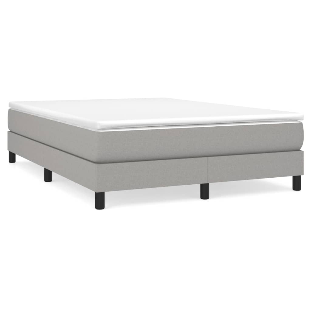 vidaXL Bed Frame without Mattress Light Gray Queen Fabric (US Only)