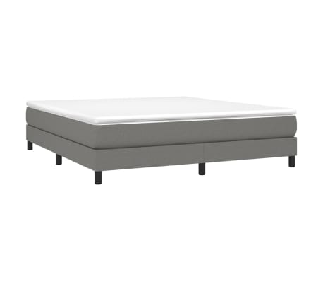 vidaXL Box Spring Bed Frame Dark Gray California King Fabric (US Only)