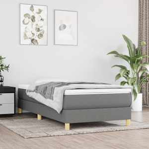 Rám postele s boxspringem tmavě šedá 80 x 200 cm textil - obrázek 1
