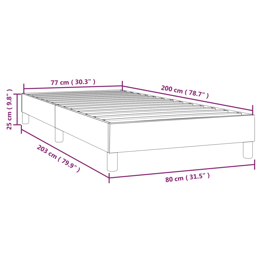 Box spring posteljni okvir temno rjav 80x200 cm blago