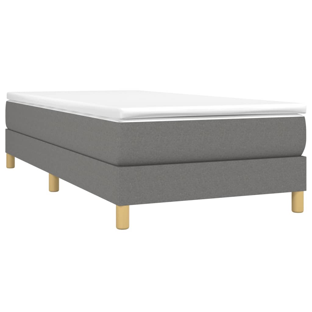 vidaXL Bedframe zonder matras 90x200 cm stof donkergrijs afbeelding