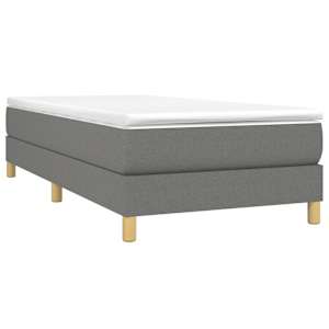 Rám postele s boxspringem tmavě šedý 90 x 200 cm textil - obrázek 3