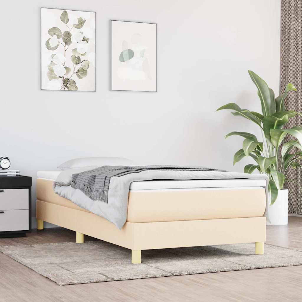 vidaXL ��ko kontynentalne Kremowa 90x200 cm Tkanina