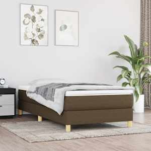 Rám postele s boxspringem tmavě hnědá 100 x 200 cm textil - obrázek 1