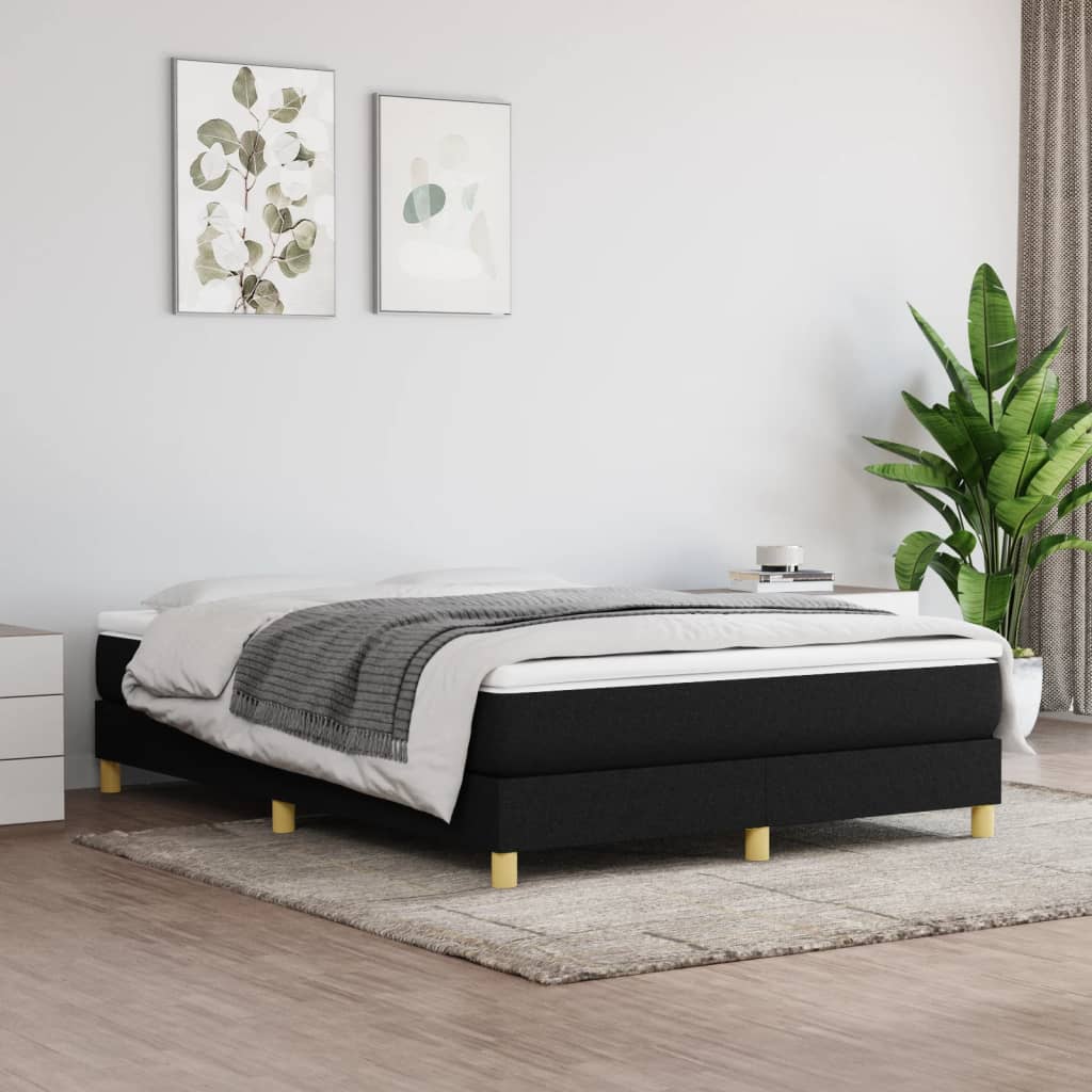 vidaXL Boxspring sengeramme 140x190 cm stof sort billede