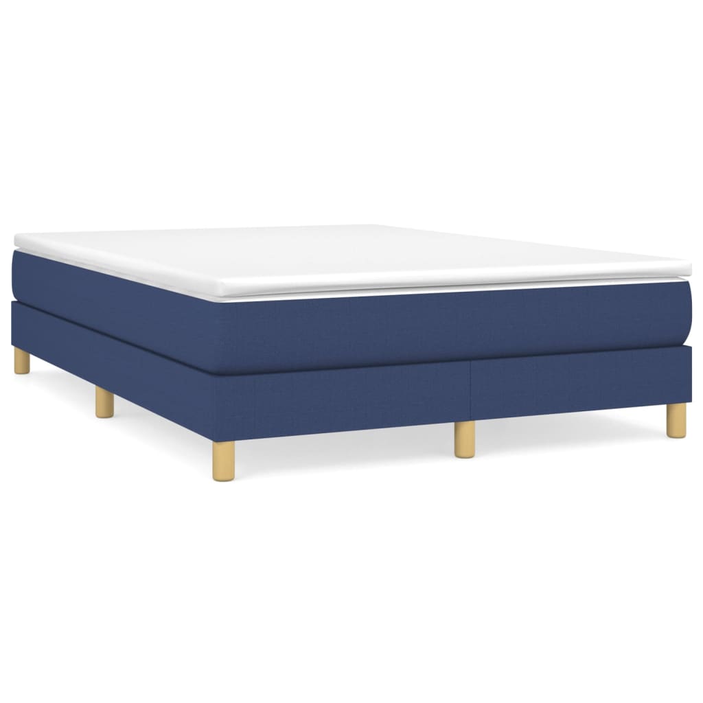 E-shop vidaXL Posteľný rám s boxspringom modrá 140x190 cm látka