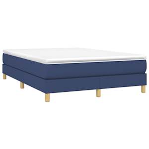 Rám postele s boxspringem modrý 140 x 190 cm textil - obrázek 3