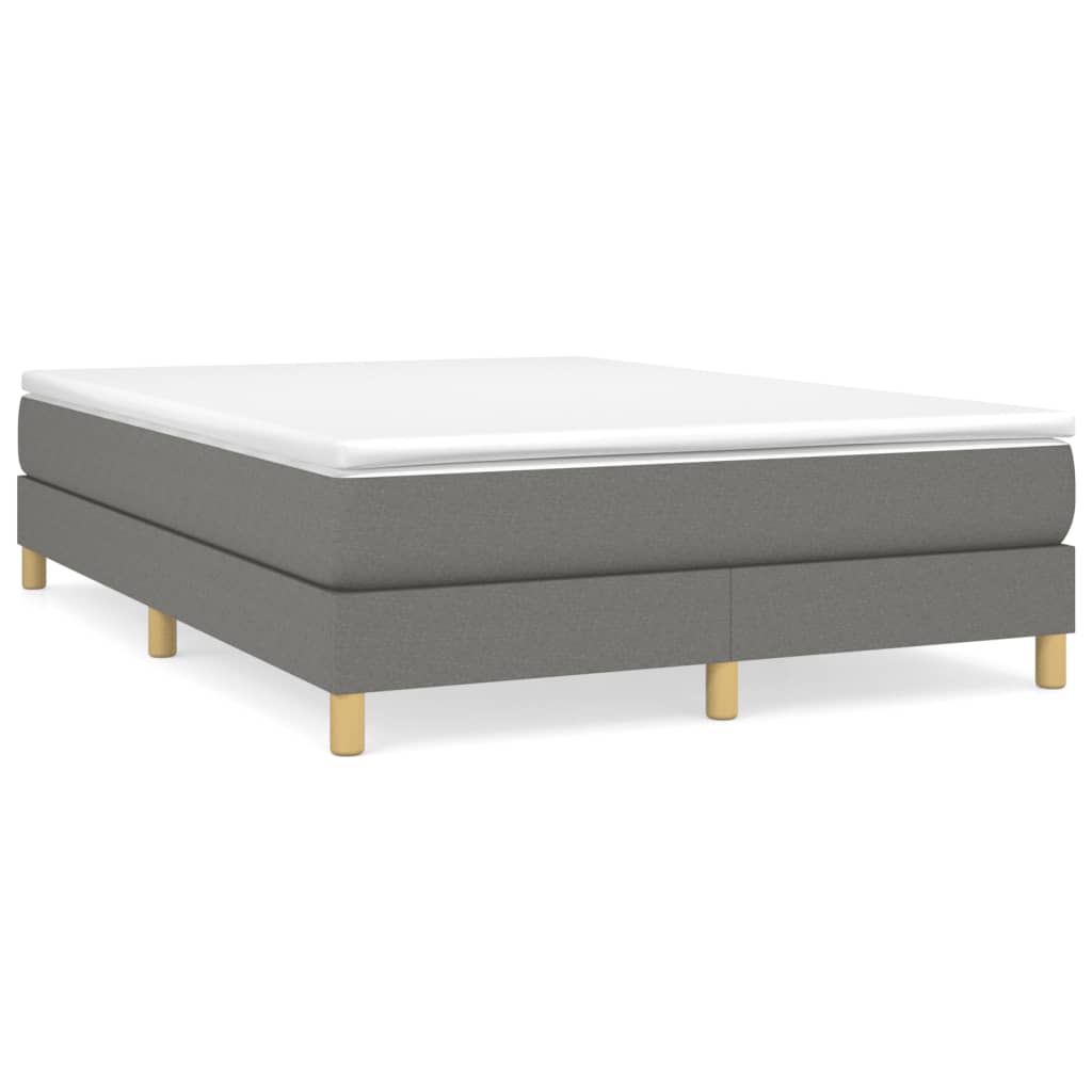 vidaXL Boxspring sengeramme 140x200 cm stof mørkegrå billede