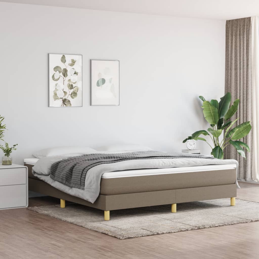 vidaXL Boxspring sengeramme 180x200 cm stof gråbrun billede