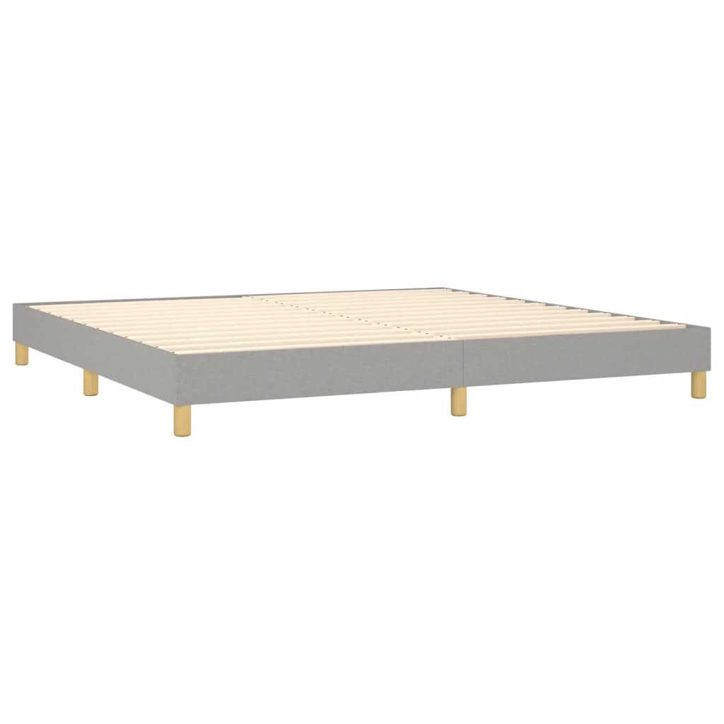 Box spring posteljni okvir svetlo siv 200x200 cm blago