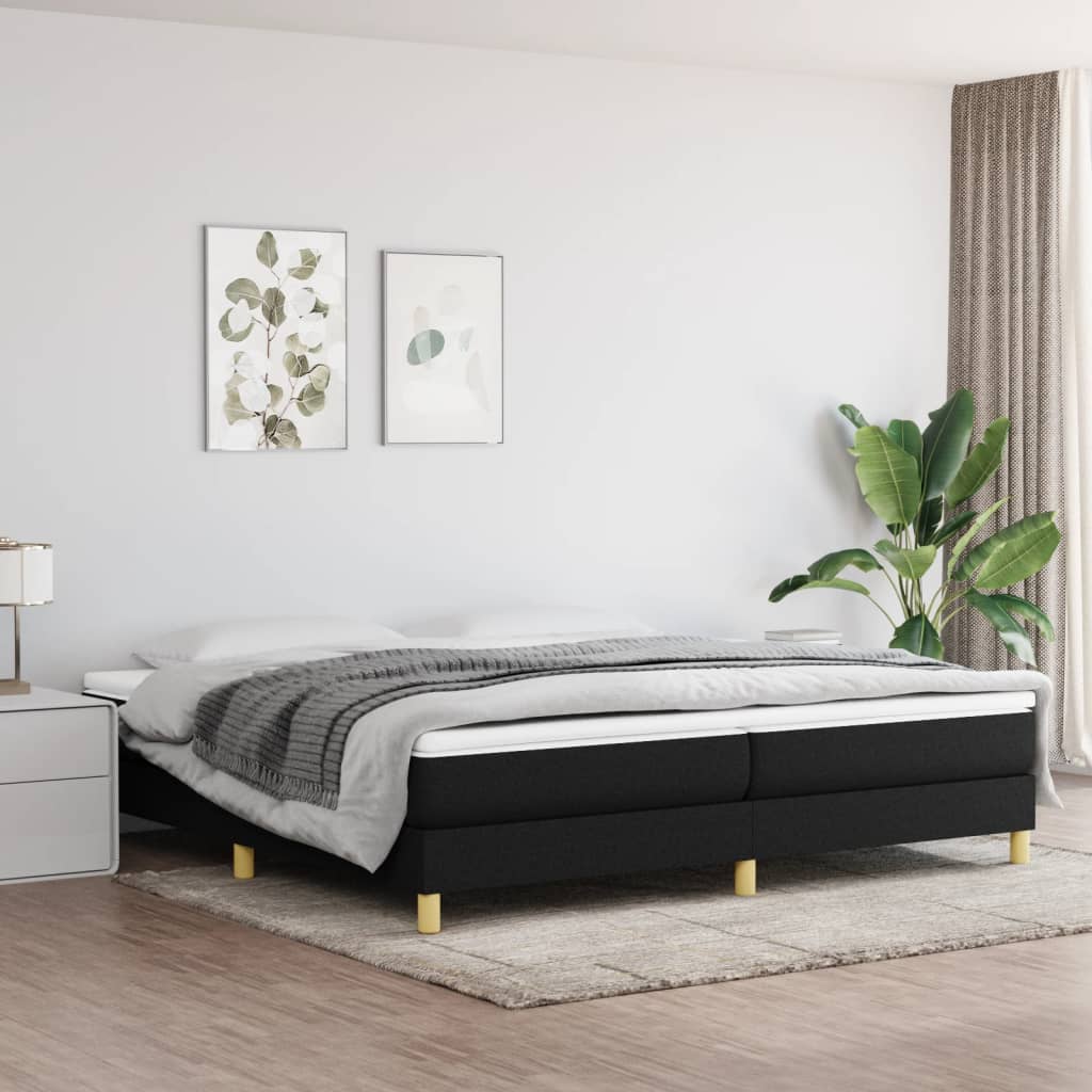 vidaXL Boxspring sengeramme 200x200 cm stof sort billede