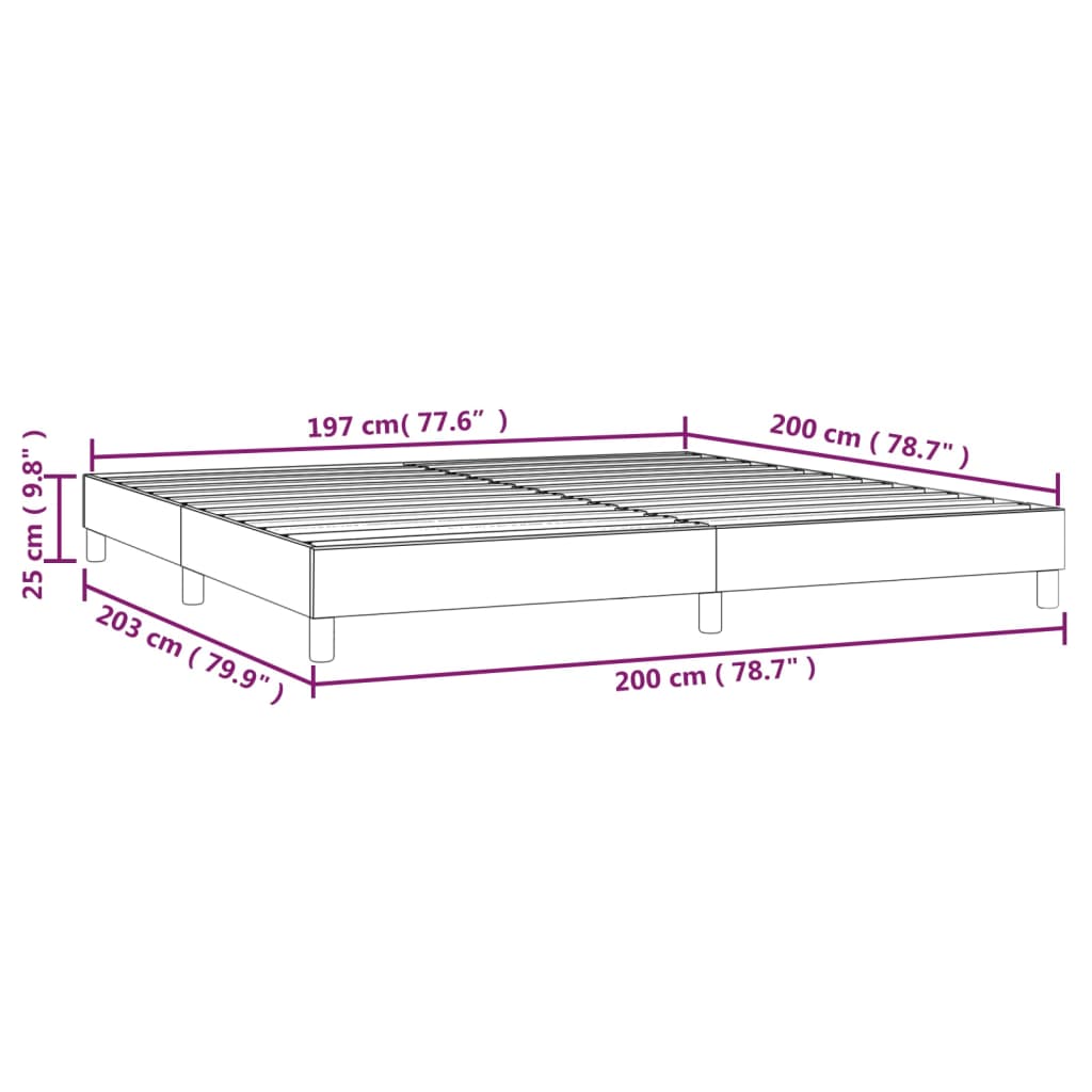 Box spring postel krémová 200 x 200 cm textil