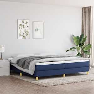 Rám postele s boxspringem modrý 200 x 200 cm textil - obrázek 1