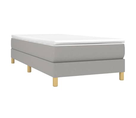 vidaXL Box Spring Bed Frame Light Grey Twin Fabric (US Only)