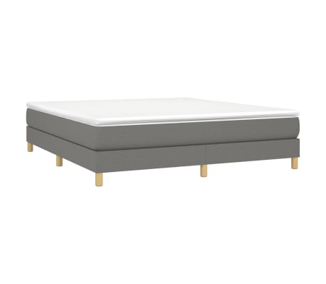 vidaXL Bed Frame Dark grey Fabric (100% polyester), plywood, engineered wood