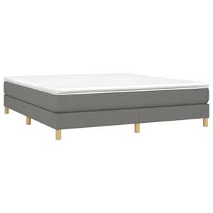 vidaXL Bed Frame Dark grey Fabric (100% polyester), plywood, engineered wood