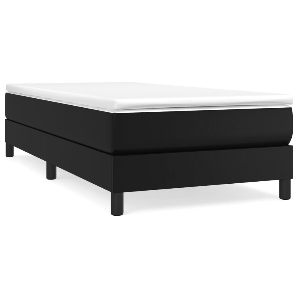 Box spring postel černá 90 x 190 cm umělá kůže