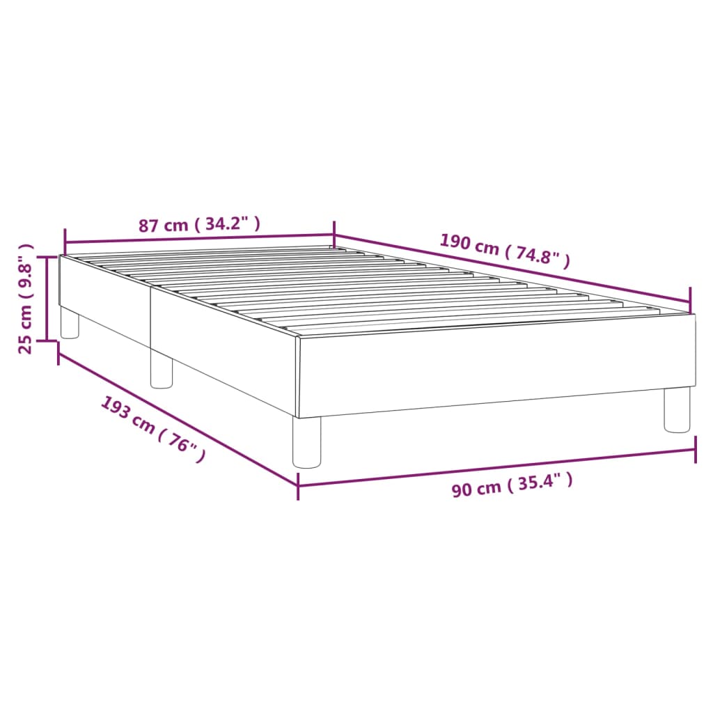 Box spring postel černá 90 x 190 cm umělá kůže