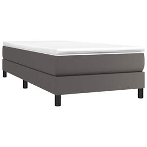 Rám postele s boxspringem šedý 90 x 190 cm umělá kůže - obrázek 3