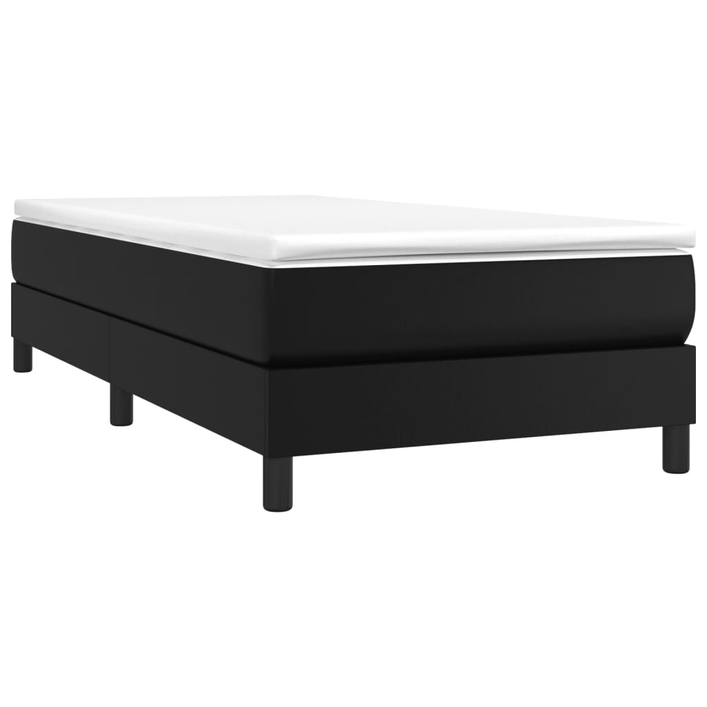 Box spring postel černá 90 x 200 cm umělá kůže