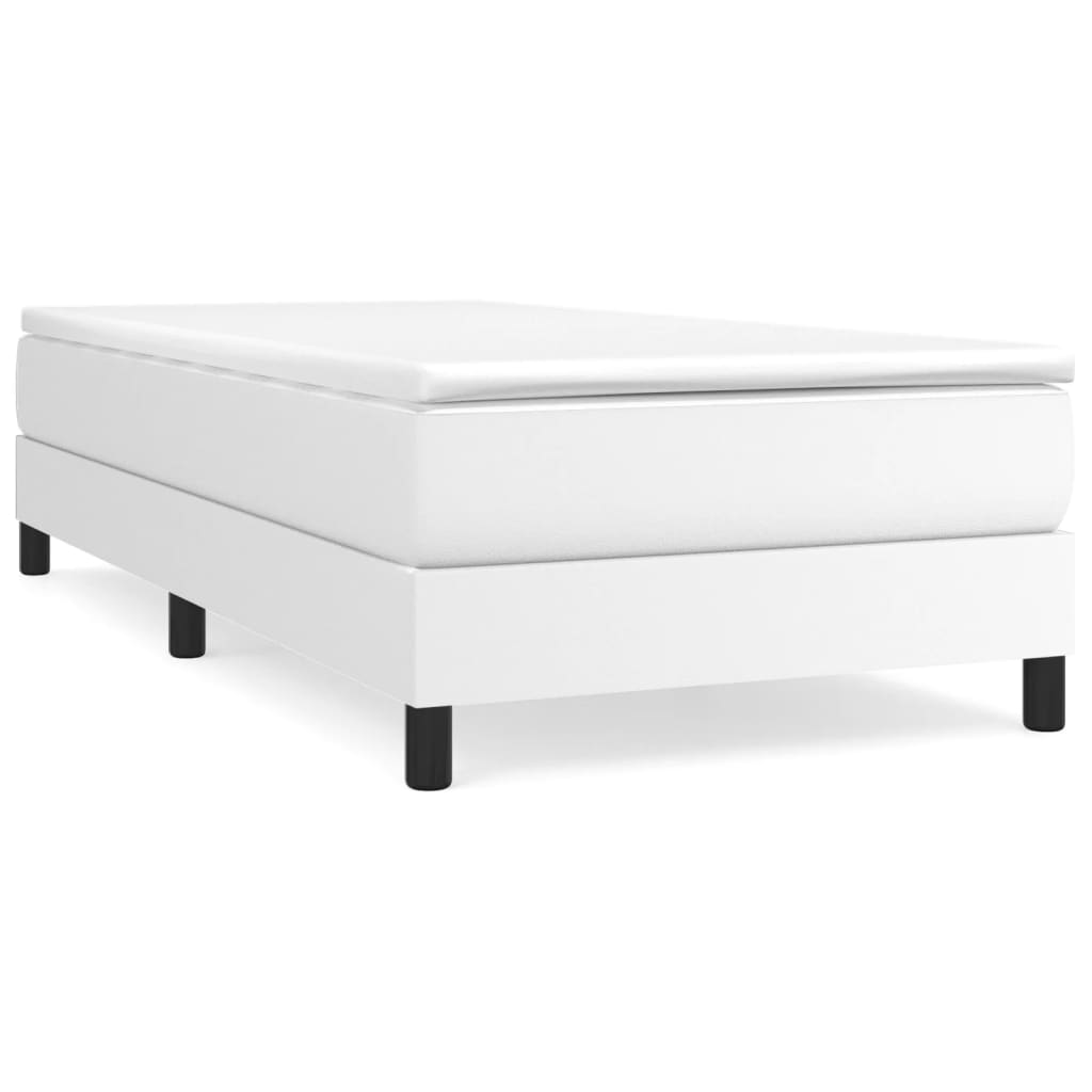 vidaXL Rám postele bílý 90 x 200 cm umělá kůže