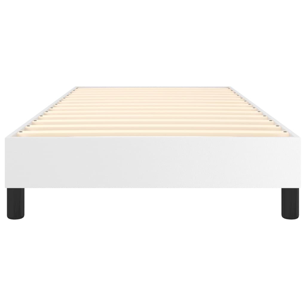 Box spring postel bílá 90 x 200 cm umělá kůže