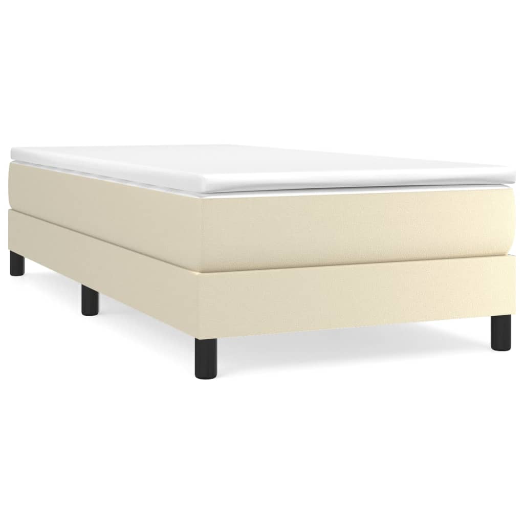 vidaXL Rám postele krémový 90x200 cm umělá kůže