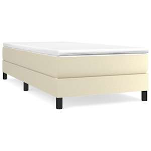 Rám postele s boxspringem krémová 100 x 200 cm umělá kůže - obrázek 2