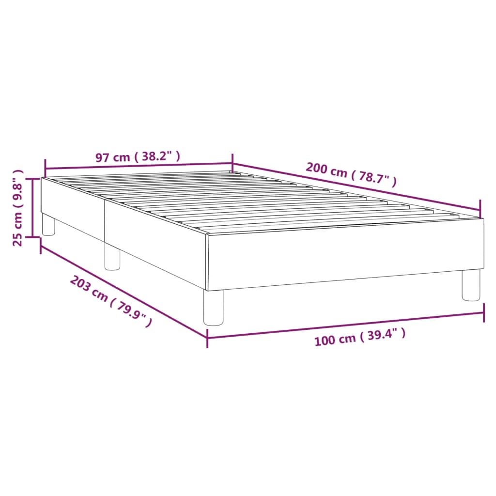 Box spring postel šedá 100 x 200 cm umělá kůže