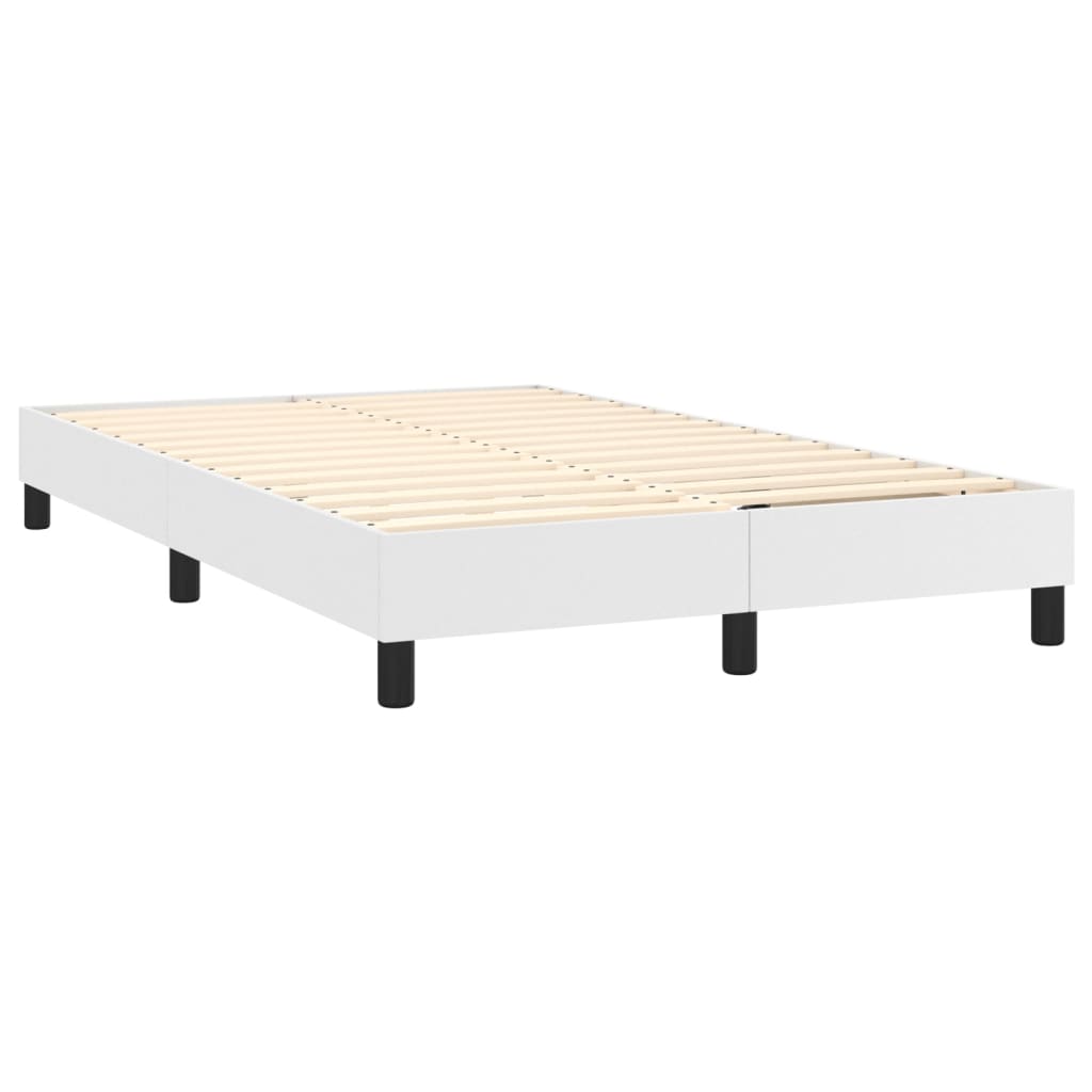 Box spring postel bílá 120 x 200 cm umělá kůže