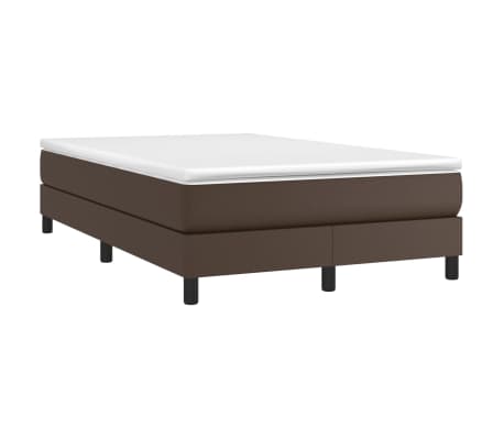 vidaXL Cadru de pat box spring, maro, 120x200 cm, piele ecologică