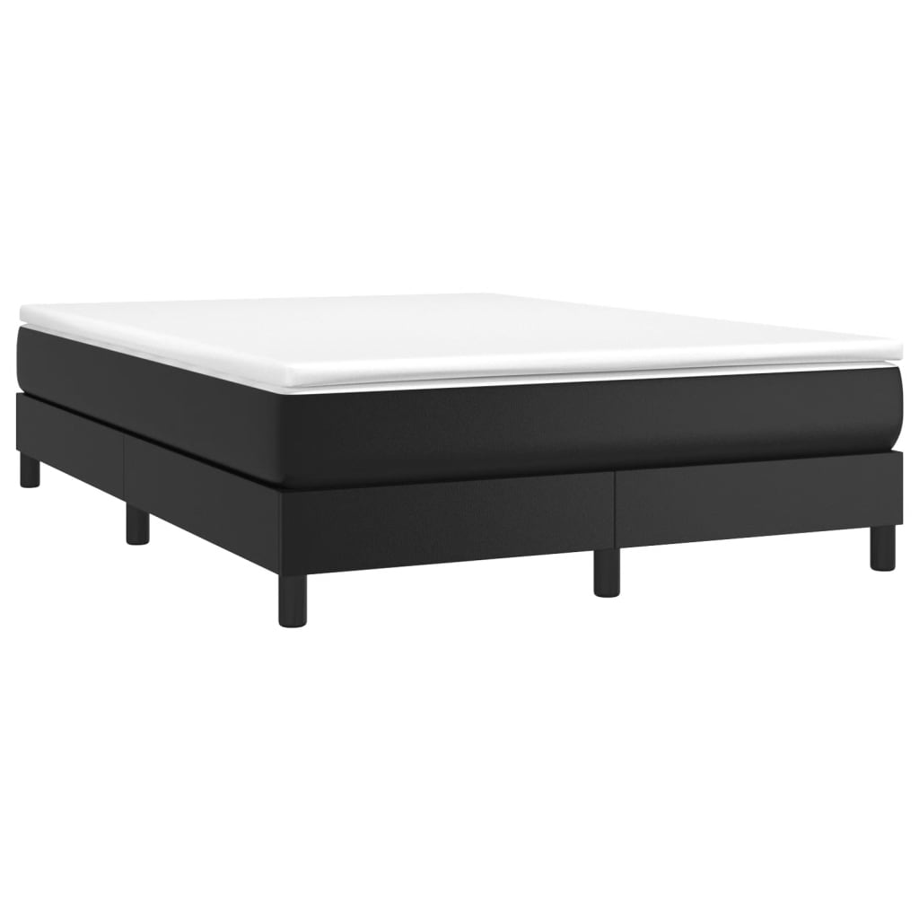 Cadru de pat box spring, negru, 140x190 cm, piele ecologică