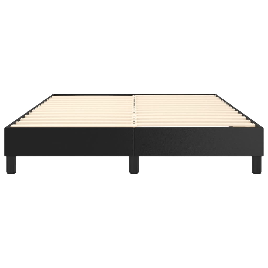 Cadru de pat box spring, negru, 140x190 cm, piele ecologică