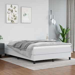 Rám postele s boxspringem bílá 140 x 190 cm umělá kůže - obrázek 1