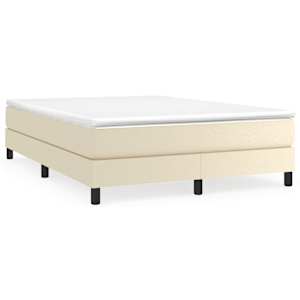 Rám postele s boxspringem krémová 140 x 190 cm umělá kůže - obrázek 2