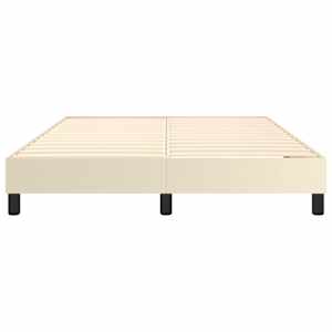 Rám postele s boxspringem krémová 140 x 190 cm umělá kůže - obrázek 5