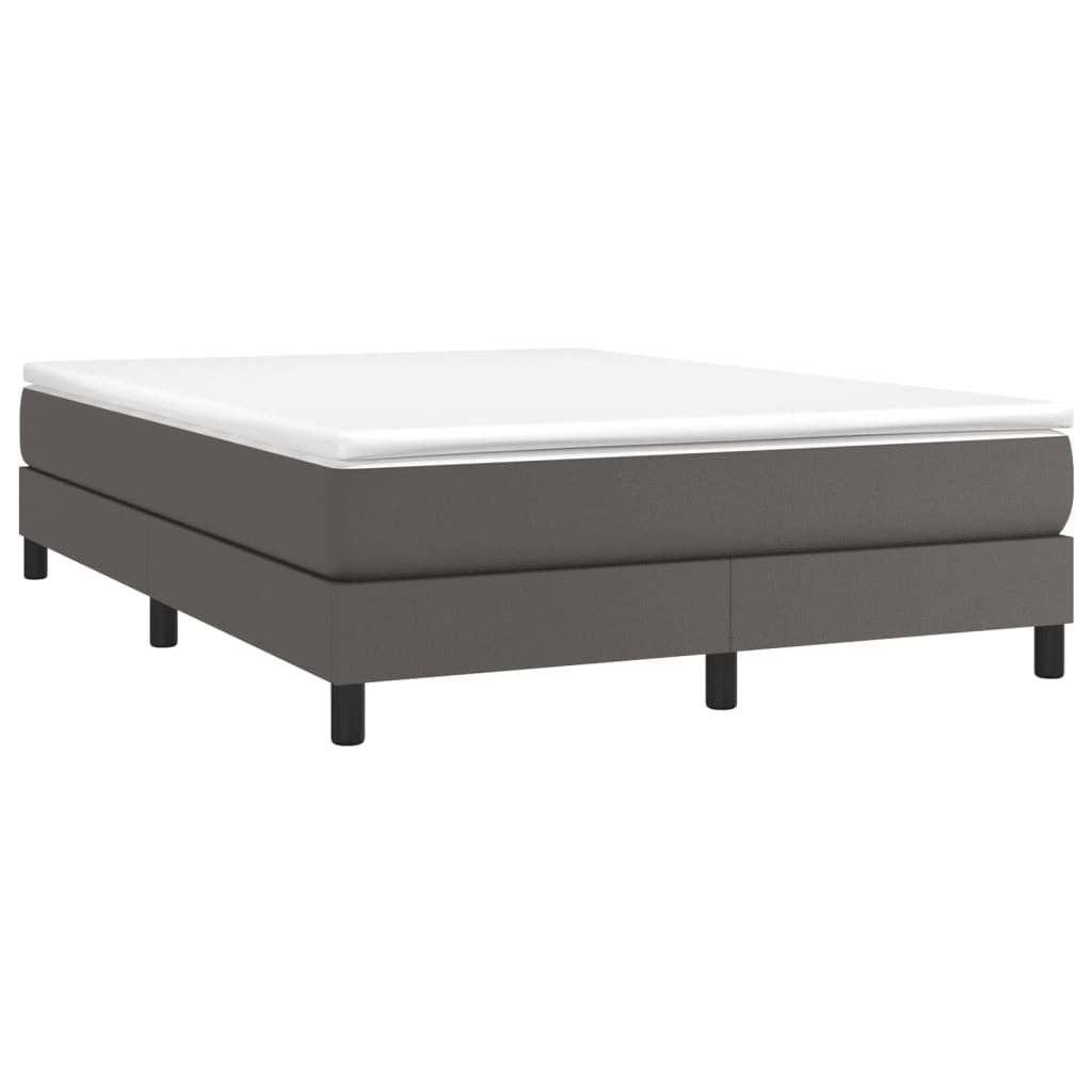 vidaXL Bedframe kunstleer grijs 140x190 cm afbeelding