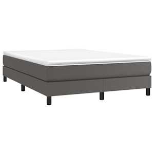 Rám postele s boxspringem šedá 140 x 190 cm umělá kůže - obrázek 3